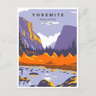 Cartão Postal Retro Yosemite National Park Half Dome California