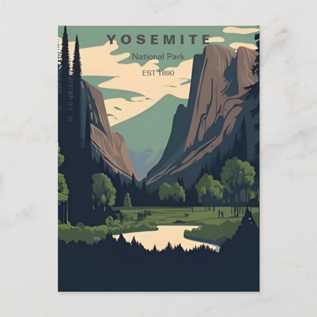 Cartão Postal Retro Yosemite National Park Half Dome California (Frente)