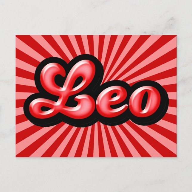 Cartão Postal Retro Zodiac Leo (Frente)