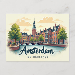 Cartão Postal Retrocesso de Amsterdã