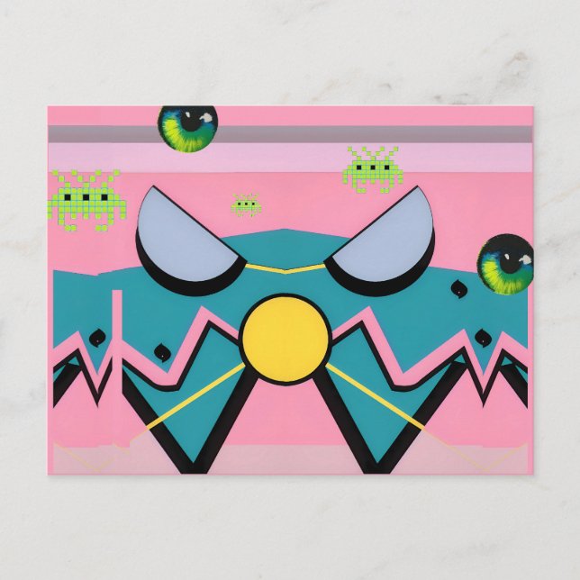 Cartão Postal Retroondas da fama - Ken Gage Art (Frente)