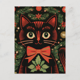 Cartão Postal RetroXmasCat