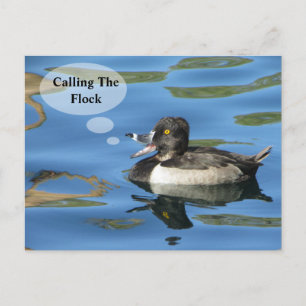 Cartão Postal Reunião da família chamando o anúncio do Pato R