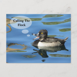 Cartão Postal Reunião da família chamando o anúncio do Pato Reló