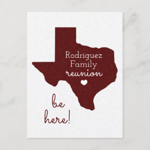 Cartão Postal Reunião da Família Maroon State do Texas