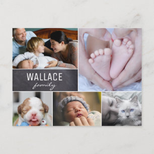 Cartão Postal Reunião de Colagem de Fotos de Várias Famílias 