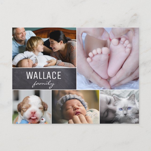 Cartão Postal Reunião de Colagem de Fotos de Várias Famílias de  (Frente)