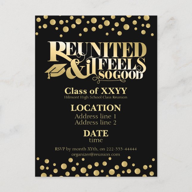 Cartão Postal Reunião de escola dourada (Frente)