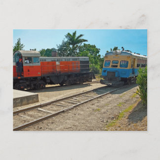 Cartão Postal Reunião de locomotivas e automotoras