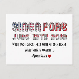 Cartão Postal Reunião dos EUA e da Coreia do Norte em Singapura