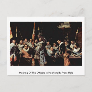 Cartão Postal Reunião Dos Oficiais Em Haarlem Por Frans Hals