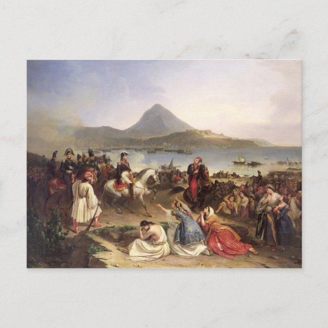 Cartão Postal Reunião Entre O General Nicolas Joseph Maison (Frente)