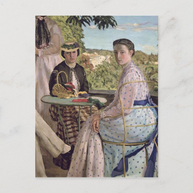 Cartão Postal Reunião Familiar, detalhe de duas mulheres, 1867 (Frente)