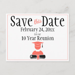 Cartão Postal Reunião Salve A Data Minimalista Do Coral Preto