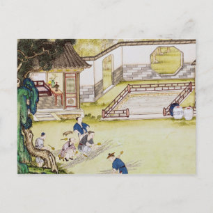 Cartão Postal Reunindo bambu para fazer papel