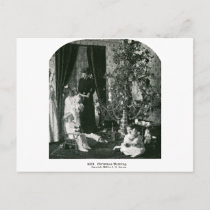 Cartão Postal Reunir em torno da árvore - Vintage Stereoview