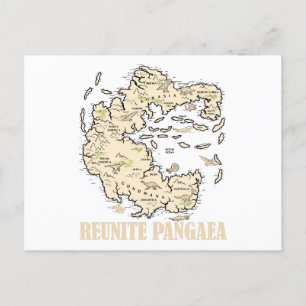 Cartão Postal Reunir Pangaea Mapa do Mundo História Engraçado Ge