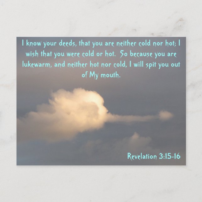 Cartão Postal Revelação 3 15-16 com nuvem de cuspir (Frente)