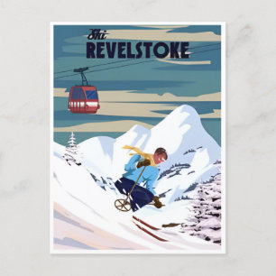 Cartão Postal Revelstoke BC Canada Mountain Skiage