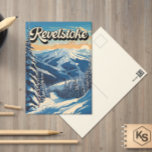 Cartão Postal Revelstoke Canada Winter Vintage<br><div class="desc">Revelstoke Winter art design mostrando a paisagem de inverno.</div>
