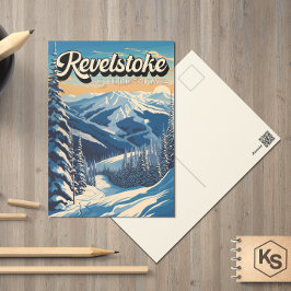 Cartão Postal Revelstoke Canada Winter Vintage