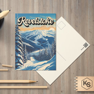Cartão Postal Revelstoke Canada Winter Vintage
