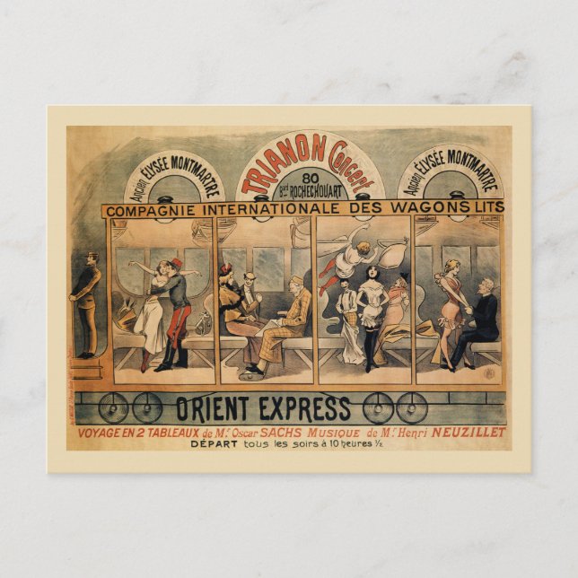 Cartão Postal Revenda musical Orient Express Paris de 1896 (Frente)