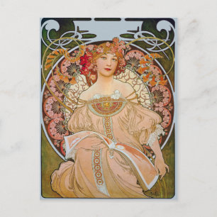 Cartão Postal Reverie por Alphonse Mucha Fine Art