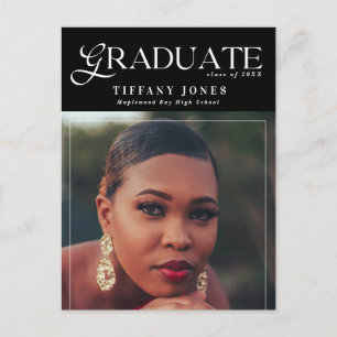 Cartão Postal Revista de Graduado Chic Foto de Graduação Obrigad