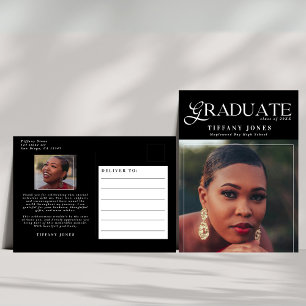 Cartão Postal Revista de Graduado Chic Foto de Graduação Obrigad
