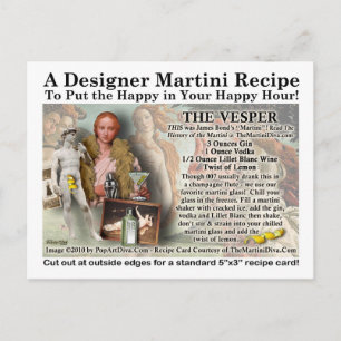 Cartão Postal Revista de Receita Vesper Martini