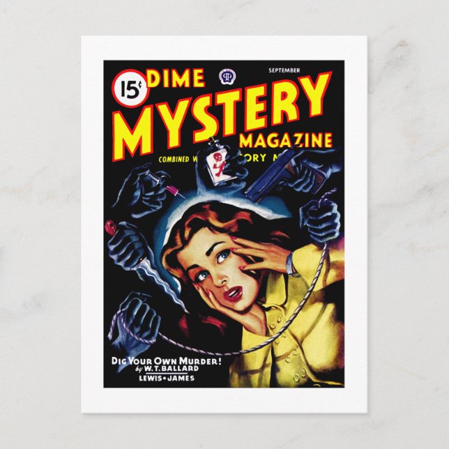 Cartão Postal Revista Dime Mystery (Set, 1946) (Frente)