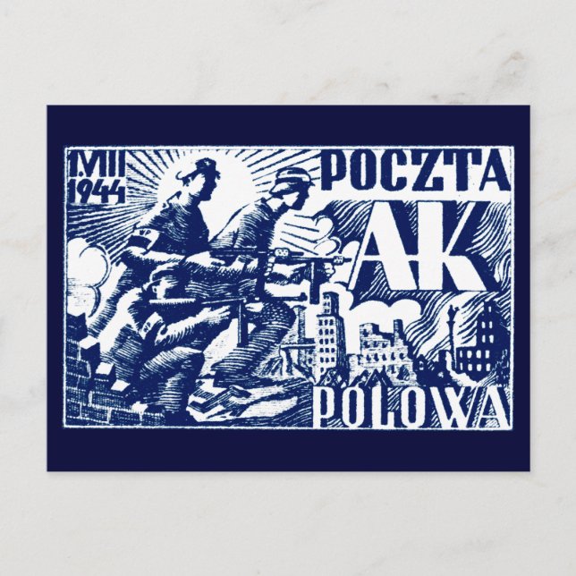 Cartão Postal Revolta de Varsóvia em 1944 (Frente)