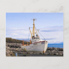 Cartão Postal Reykjanesbæ e Islândia Boat