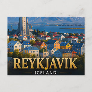 Cartão Postal Reykjavik Islândia Escapada das Luzes do Norte ❄️