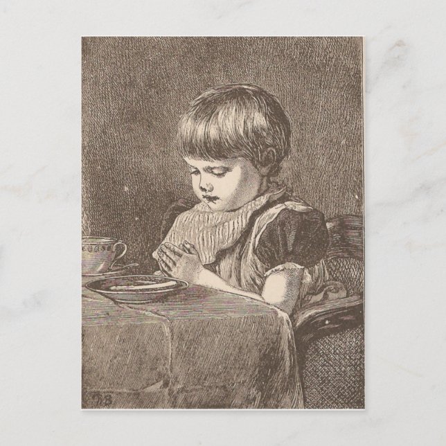 Cartão Postal Rezando Antes Da Refeição (Frente)