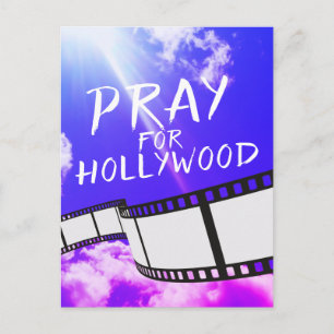 Cartão Postal Reze por Hollywood no Céu Roxo