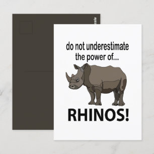 Cartão Postal Rhinos Animal Funny Rhinos