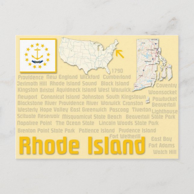 Cartão postal "Rhode Island" (Frente)