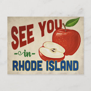 Cartão Postal Rhode Island Apple - Viagens vintage