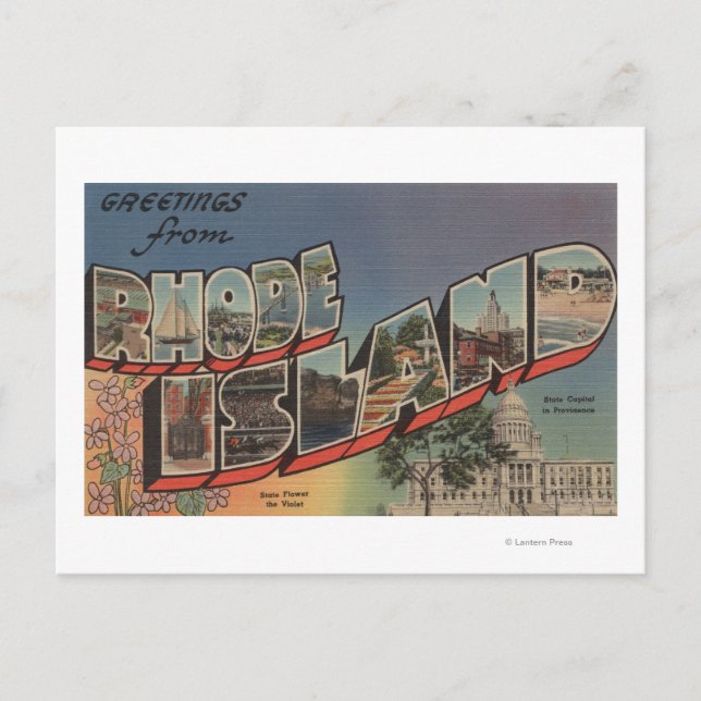 Cartão Postal Rhode Island (Capital do Estado/Flor) (Frente)