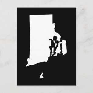 Cartão Postal Rhode Island em branco e preto