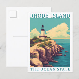 Cartão Postal Rhode Island no Oceano Estado dos EUA Viagem