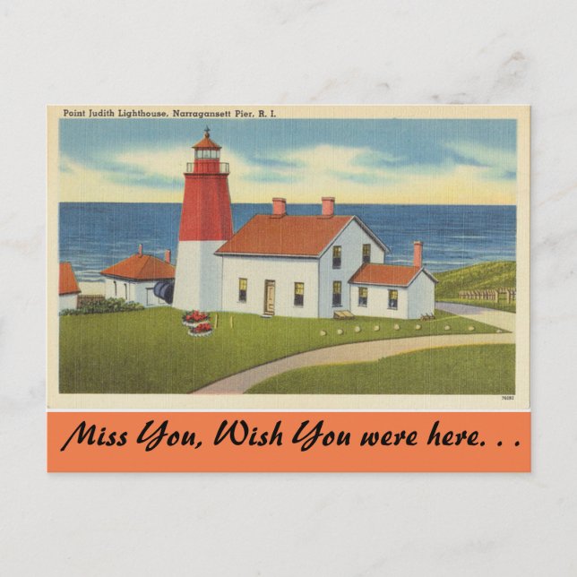 Cartão Postal Rhode Island, Point Judith Lighthouse (Frente)
