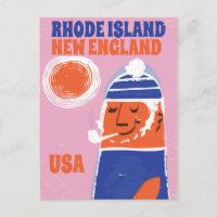Rhode Island, poster vintage de pescadores da Nova