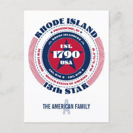 Cartão Postal Rhode Island, Providence, RI, Patriótico, Monogram