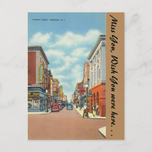 Cartão Postal Rhode Island, Thames Street, Newport