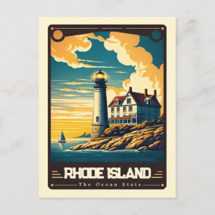 Cartão Postal Rhode Island   Vintage espirituosa patriótica