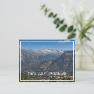 Cartão Postal Rhone Valley e Hohstock View, Suiça