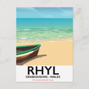 Cartão Postal Rhyl Denbighshire wales vintage Railposter
